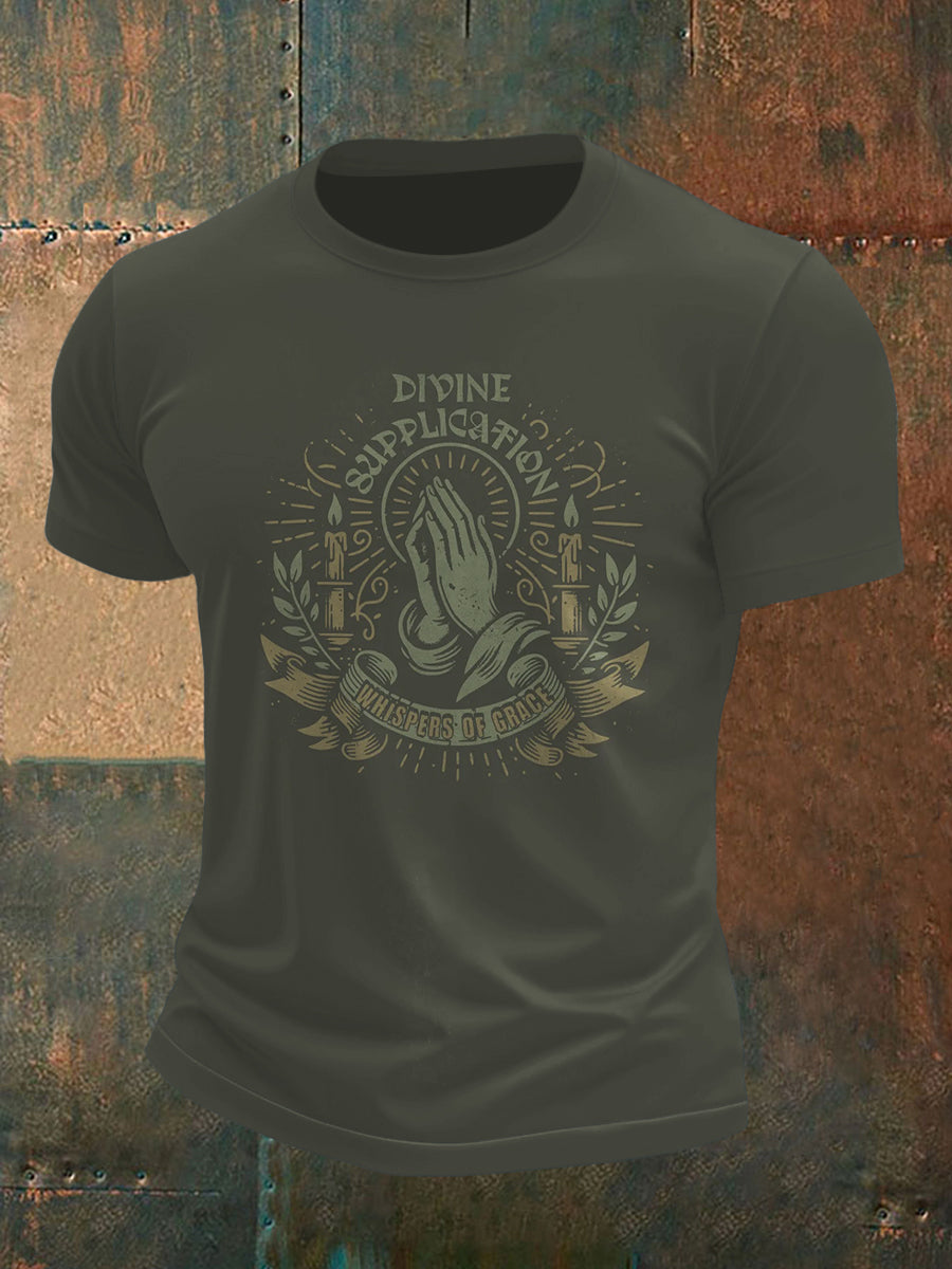 Men's Faith Thorn Cross Print Short Sleeve T-Shirt