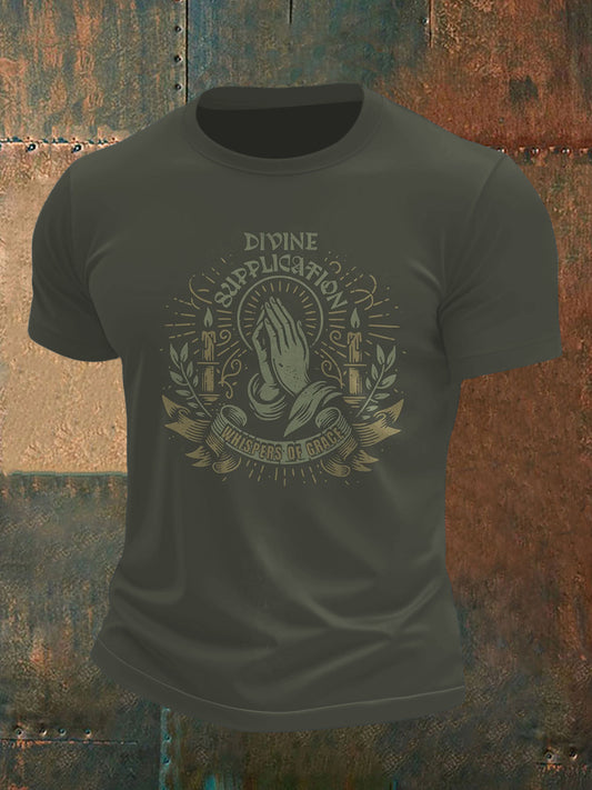 Men's Faith Thorn Cross Print Short Sleeve T-Shirt