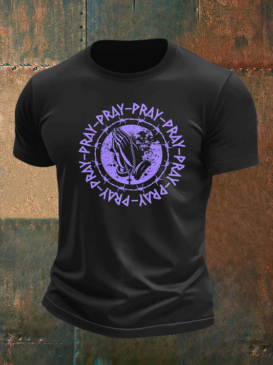 Men's Faith and Cross Print Short Sleeve T-Shirt