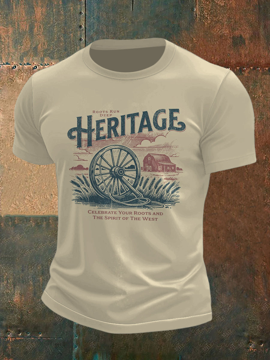 Men's Outdoor Patio Printed Short Sleeve T-Shirt