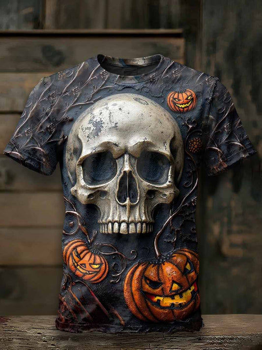 Gorgeous Skull Texture Printed Loose T-Shirt
