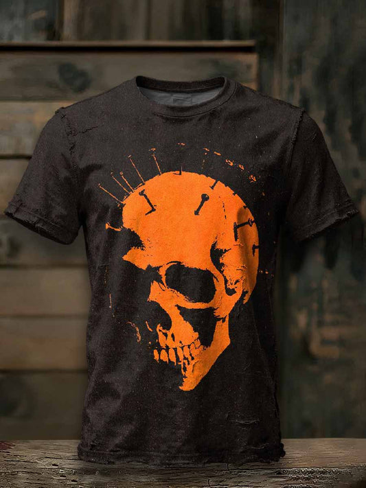 Gorgeous Skull Texture Printed Loose T-Shirt