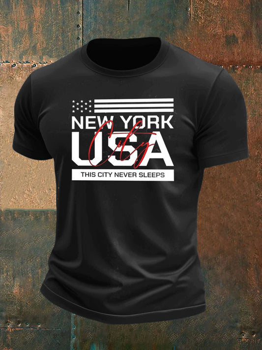 Men's Country and Future Print Short Sleeve T-Shirt