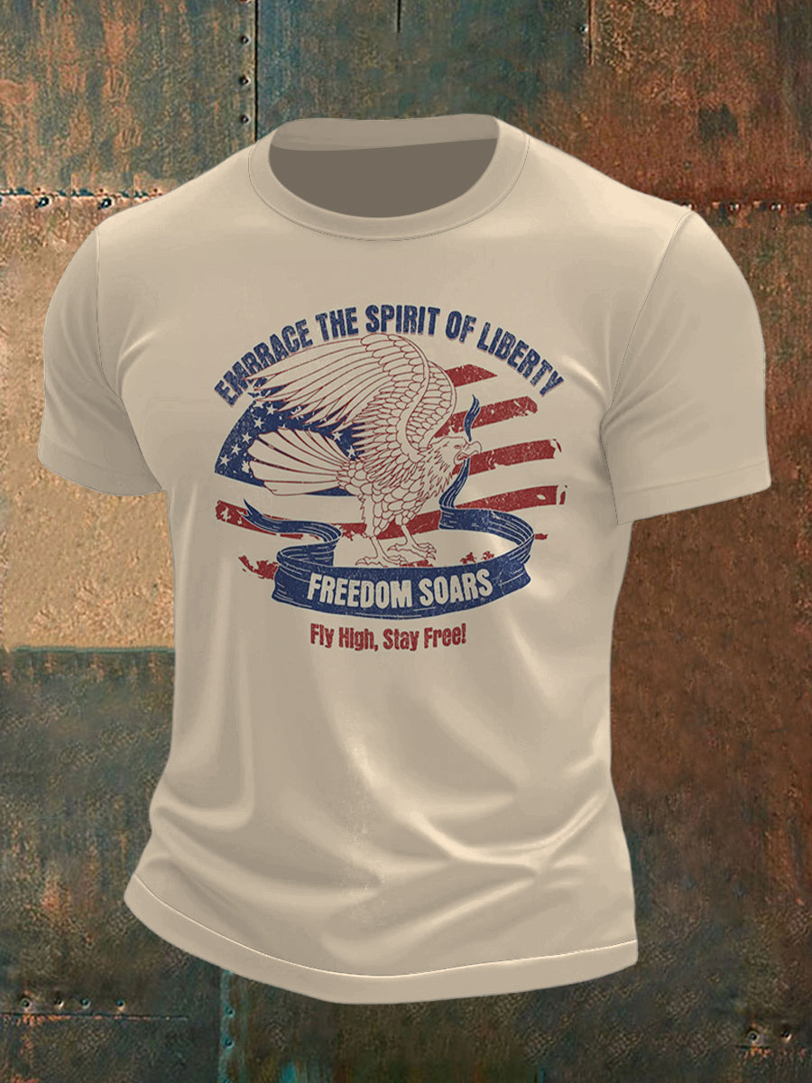 Men's Eagle and Glory Printed Short Sleeve T-Shirt