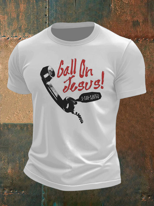 Men's Phone Printed Short Sleeve T-Shirt