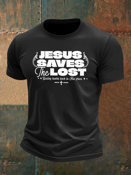 Men's God and Faith Printed Short Sleeve T-Shirt