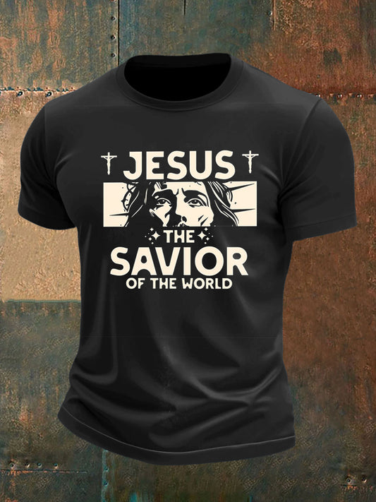 Men's God and Faith Printed Short Sleeve T-Shirt