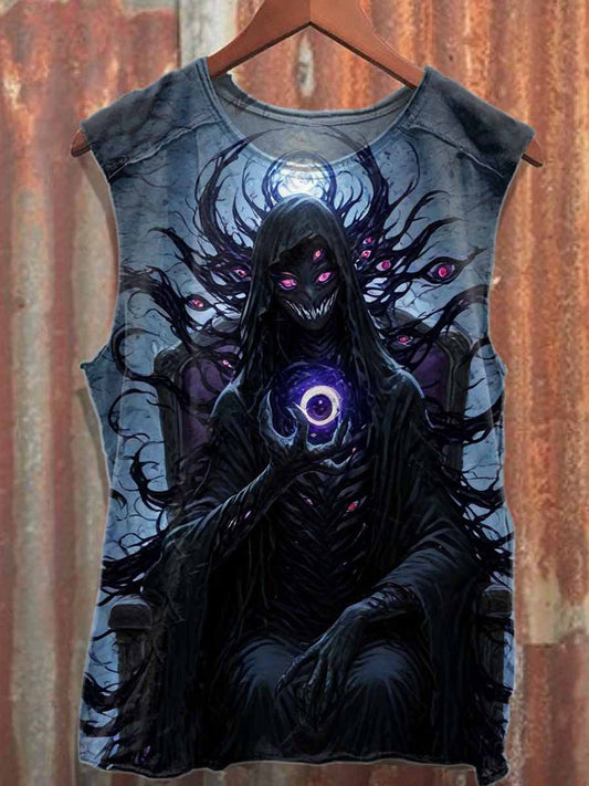 Men's Retro Graffiti Print Casual Tank Top
