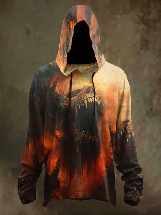 Retro Graffiti Print Casual Long Sleeved Sweatshirt