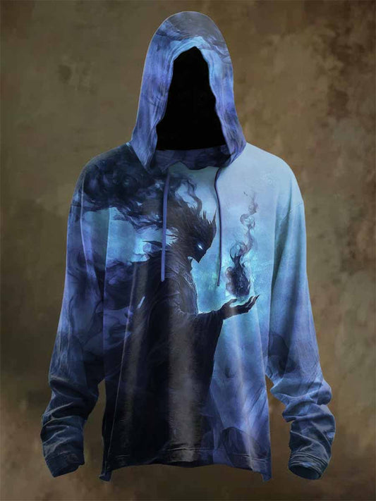 Retro Graffiti Print Casual Long Sleeved Sweatshirt