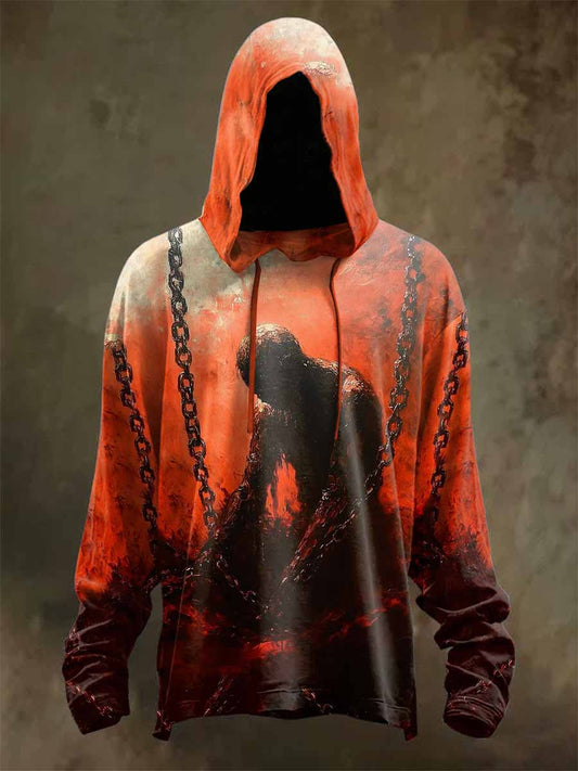 Retro Graffiti Print Casual Long Sleeved Sweatshirt