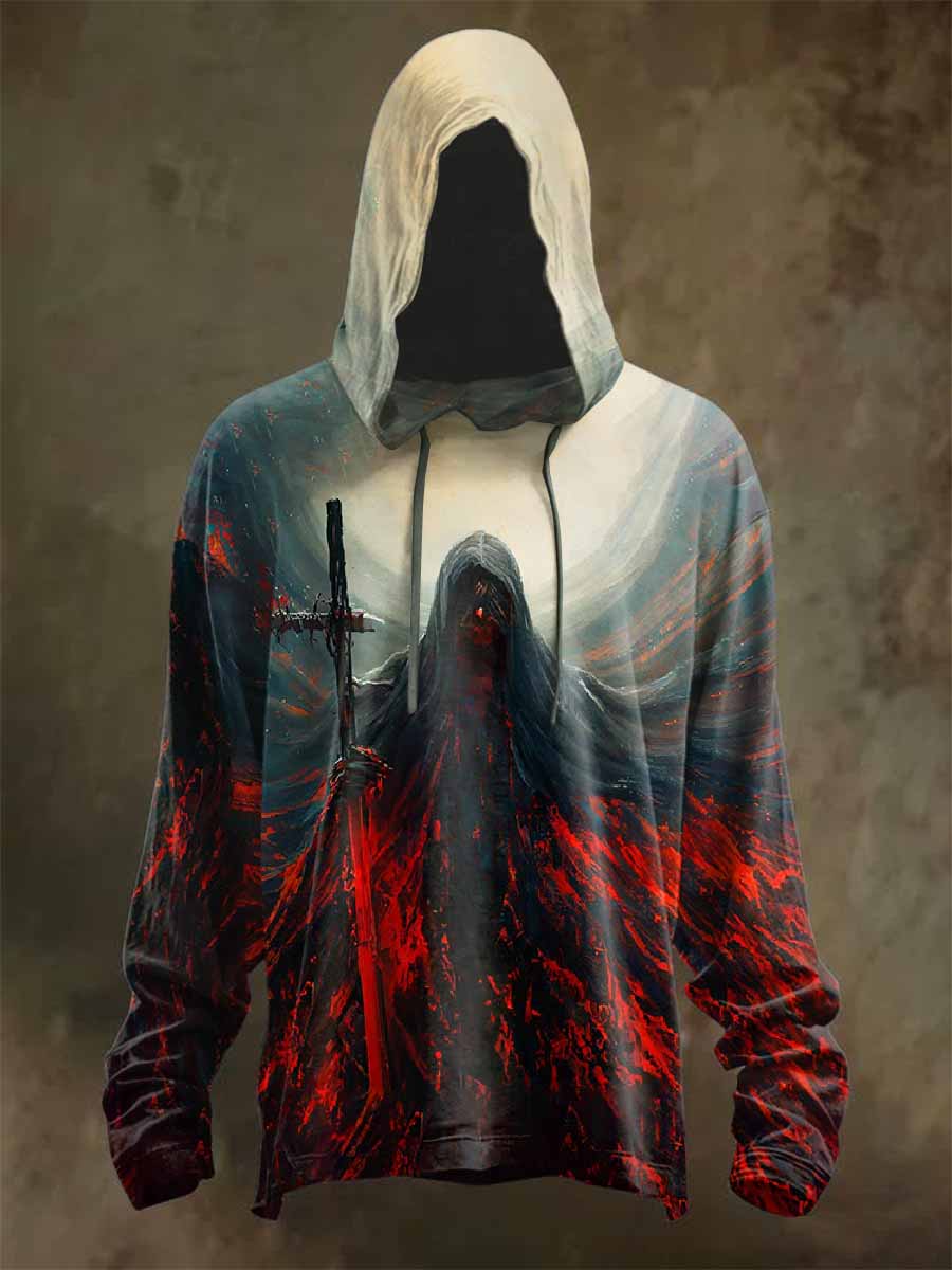 Retro Graffiti Print Casual Long Sleeved Sweatshirt