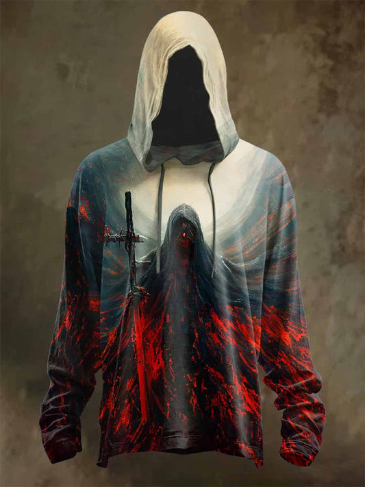 Retro Graffiti Print Casual Long Sleeved Sweatshirt