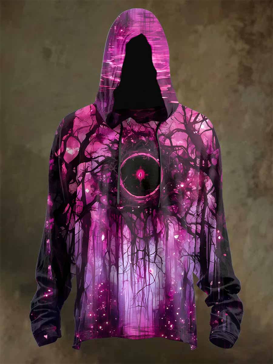 Retro Halloween Print Hooded Sweatshirt