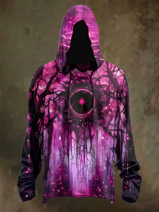 Retro Halloween Print Hooded Sweatshirt