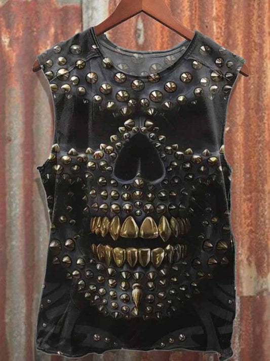 Men's Skull Casual Printed Tank Top