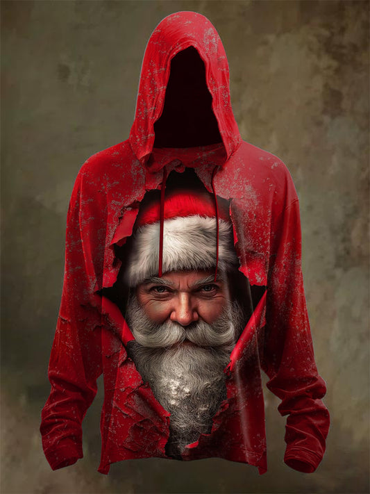Retro Christmas Graffiti Print Hoodie Sweatshirt