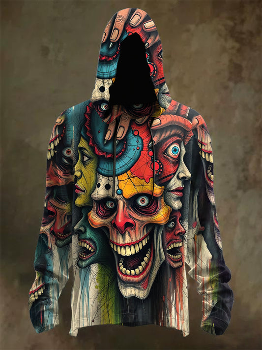 Retro Graffiti Print Hoodie Sweatshirt