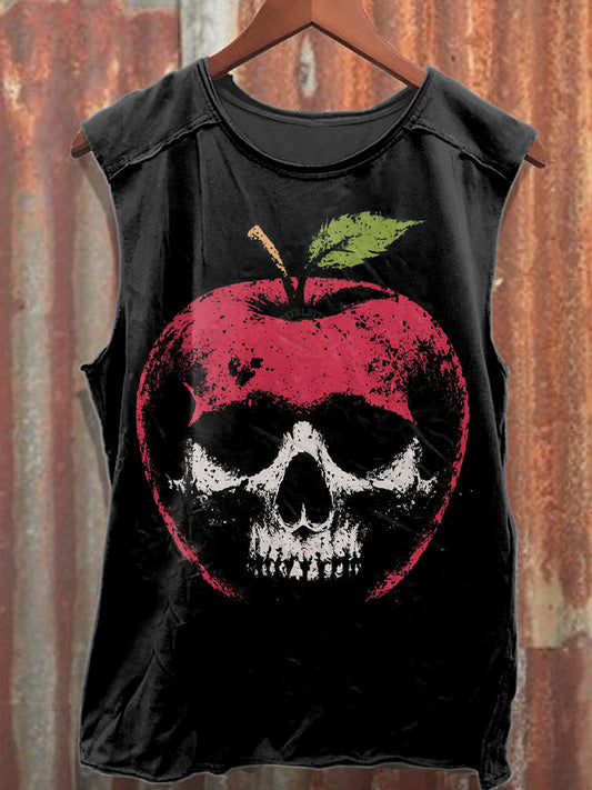 Retro Graffiti Print Casual Cotton Tank Top