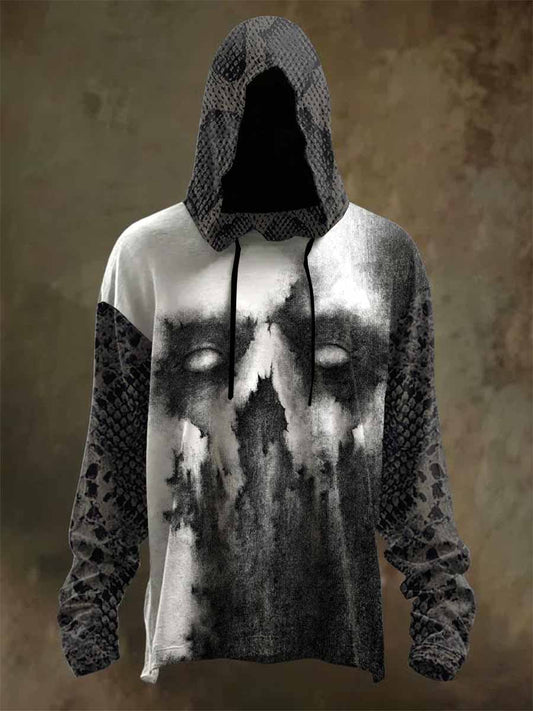 Vintage Black Print Hoodie Sweatshirt