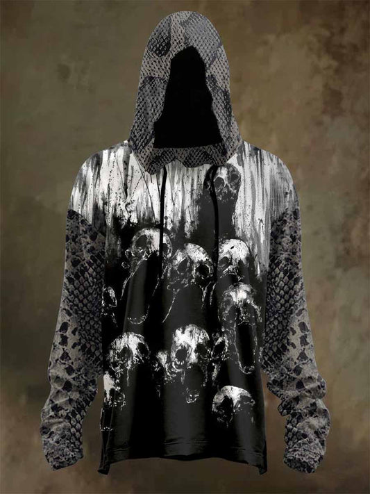 Vintage Black Print Hoodie Sweatshirt
