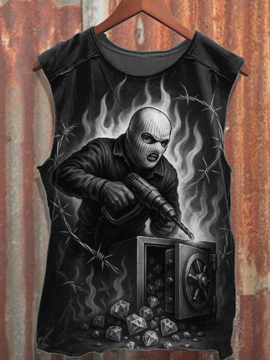 Vintage Dark Graffiti Cotton Tank Top