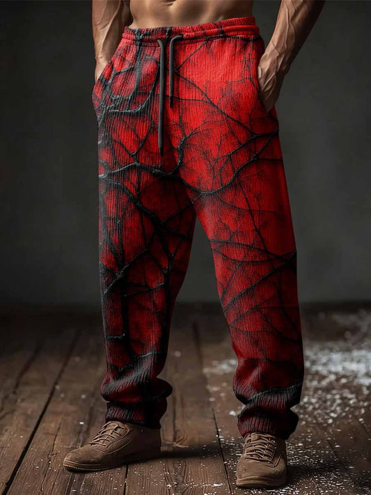 Halloween Lava Crack Gradient Art Men's Casual Sweatpants