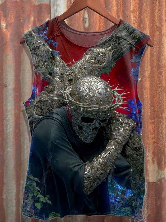 Gorgeous Skull Pattern Cotton Tank Top