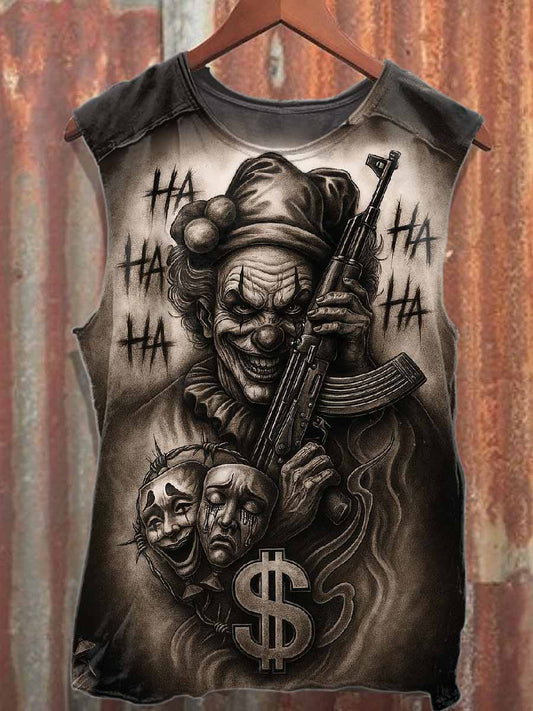 Vintage Dark Graffiti Cotton Tank Top