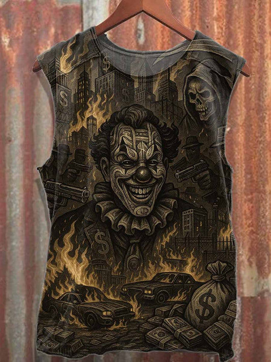Vintage Dark Graffiti Cotton Tank Top