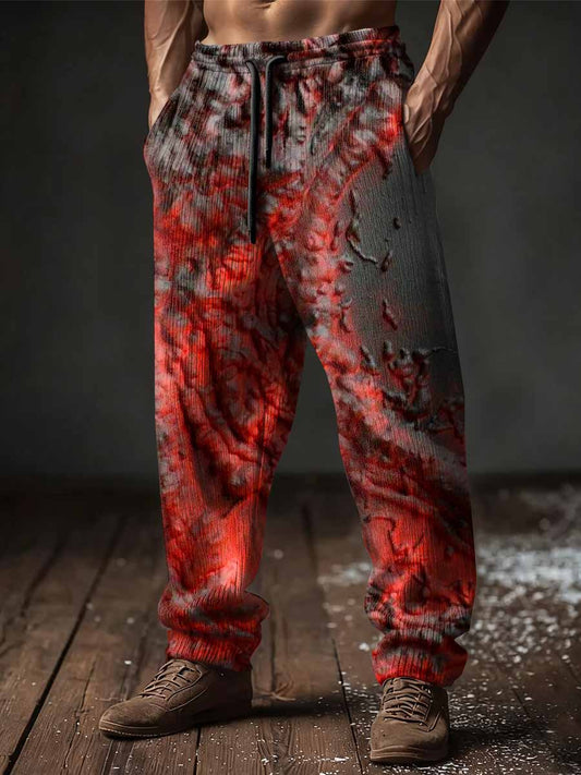 Halloween Lava Crack Gradient Art Men's Casual Sweatpants