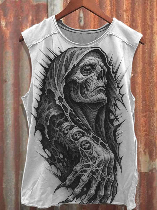 Vintage Dark Graffiti Cotton Tank Top