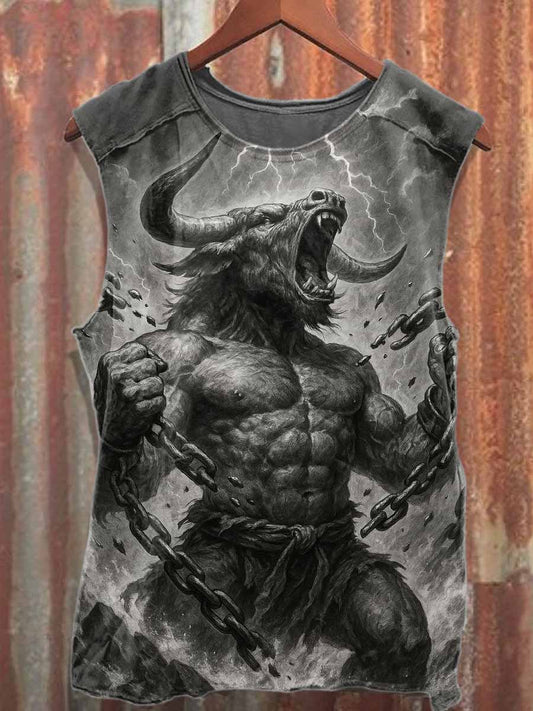 Vintage Hell Shackles Print Cotton Tank Top