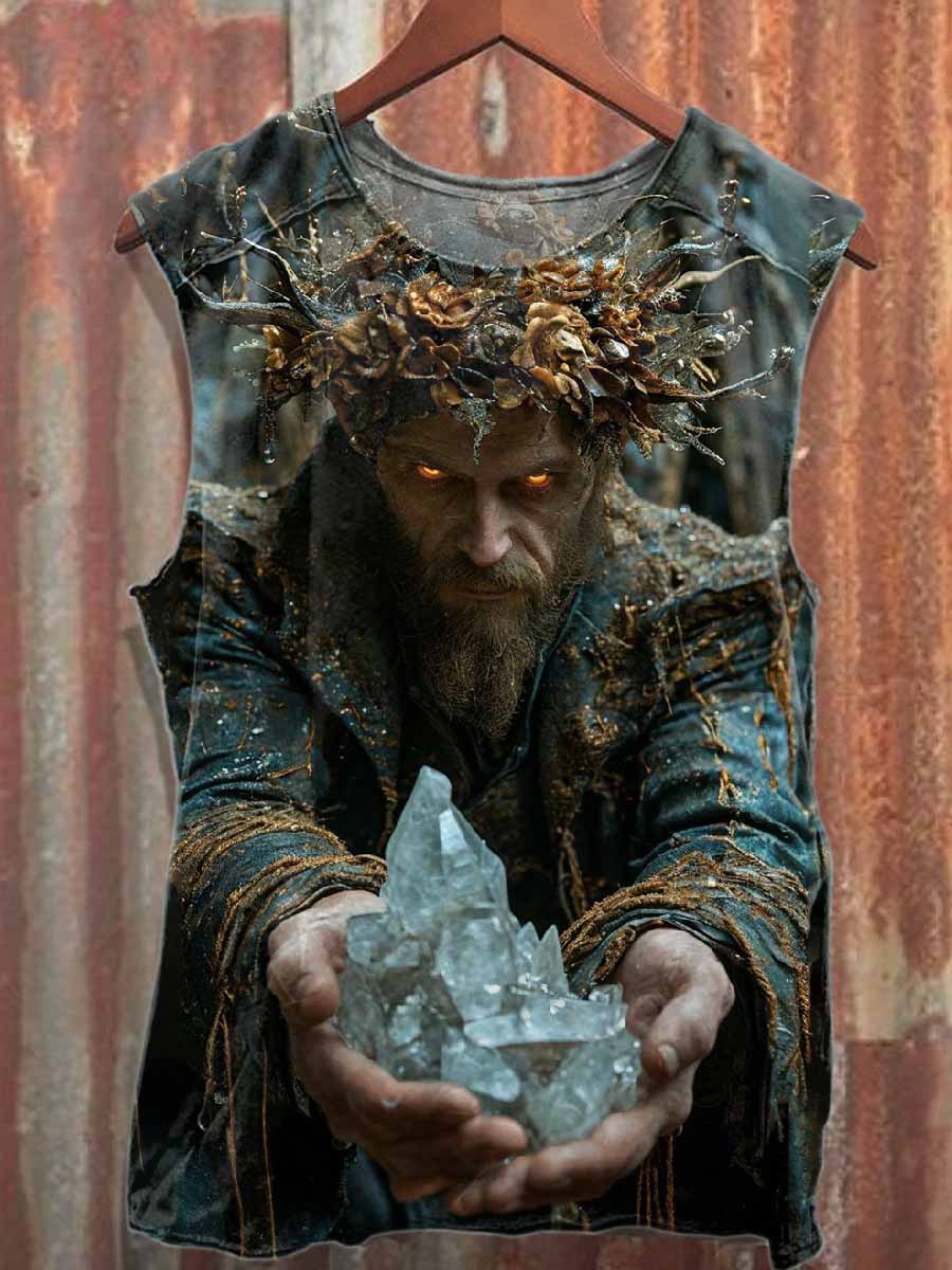 Vintage Forest King Printed Casual Cotton Vest