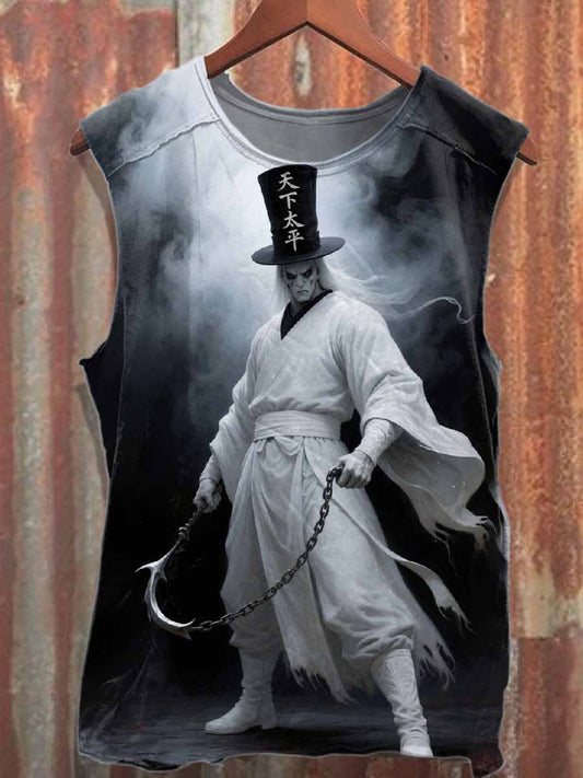 Retro Graffiti Print Casual Cotton Tank Top