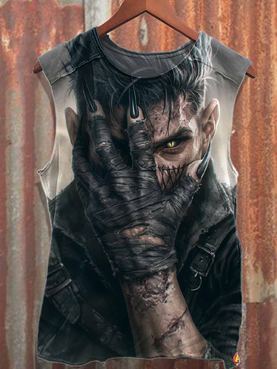 Variation Human Printed Casual Cotton Tank Top