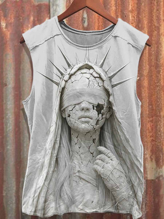 Gorgeous Graffiti Pattern Casual Cotton Tank Top