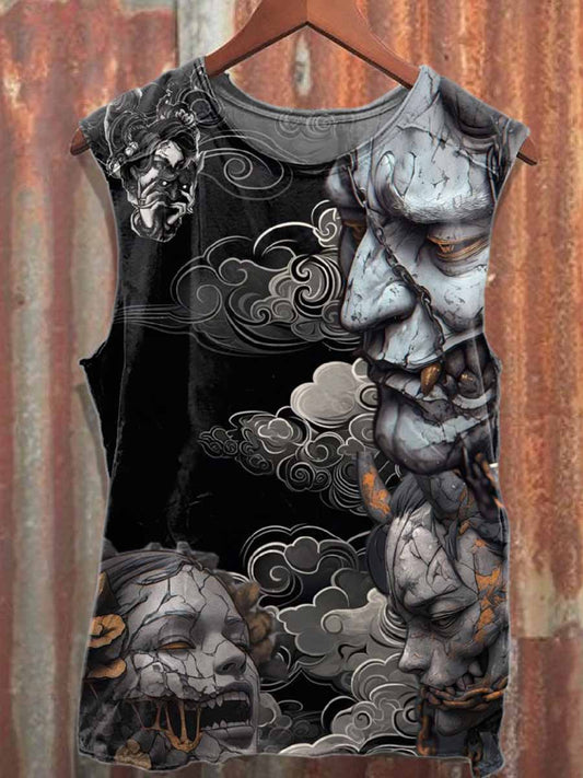 Gorgeous Graffiti Pattern Casual Cotton Tank Top