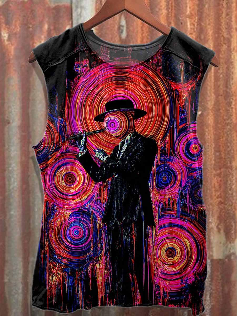 Gorgeous Graffiti Pattern Casual Cotton Tank Top