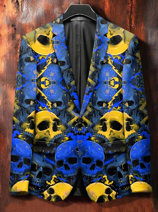 Retro Skull Print Casual Jacket