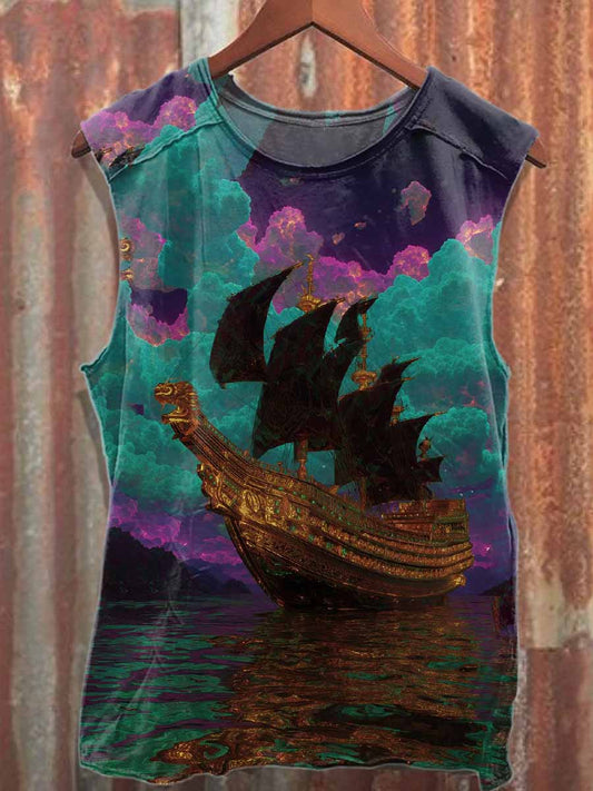 Gorgeous Boat Pattern Casual Cotton Tank Top