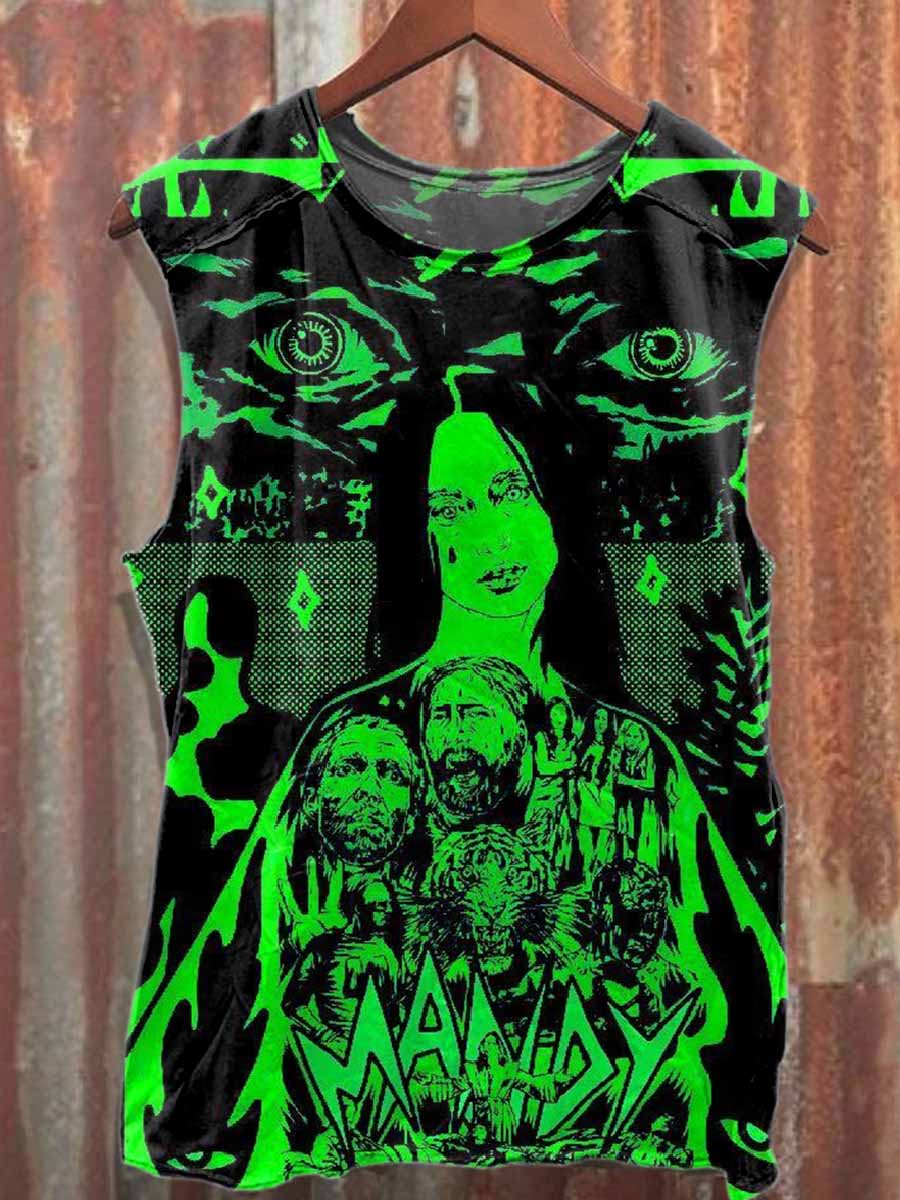 Gorgeous Graffiti Pattern Casual Cotton Tank Top