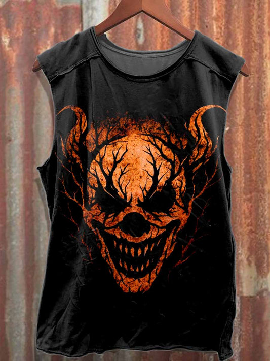 Retro Graffiti Printed Casual Cotton Tank Top