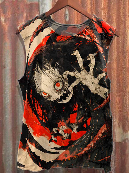 Absurd World Printed Casual Cotton Tank Top