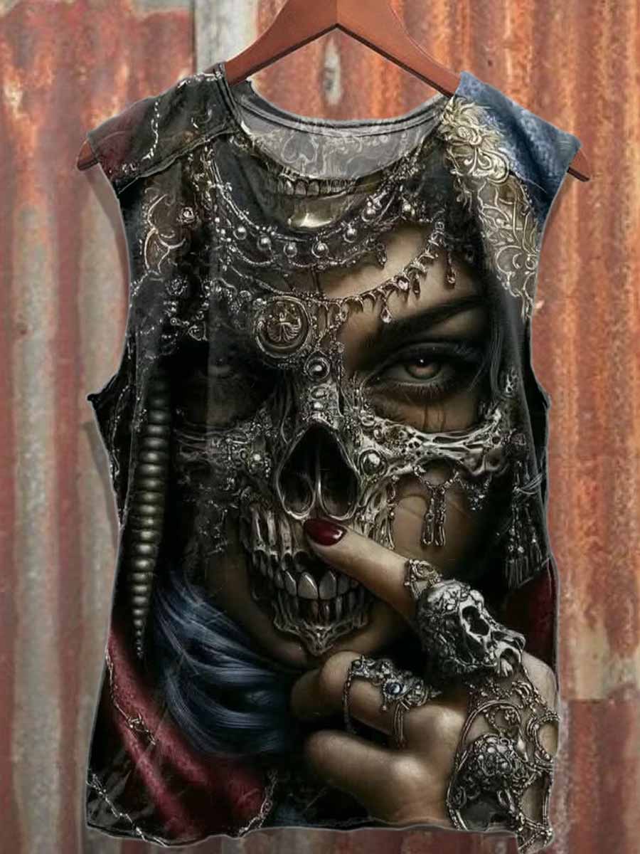 Men's Skull Casual Printed Tank Top