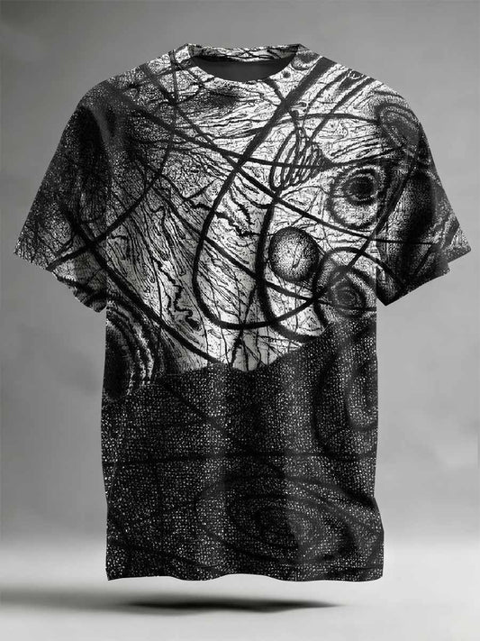 Abstract Pattern Printed Casual T-Shirt
