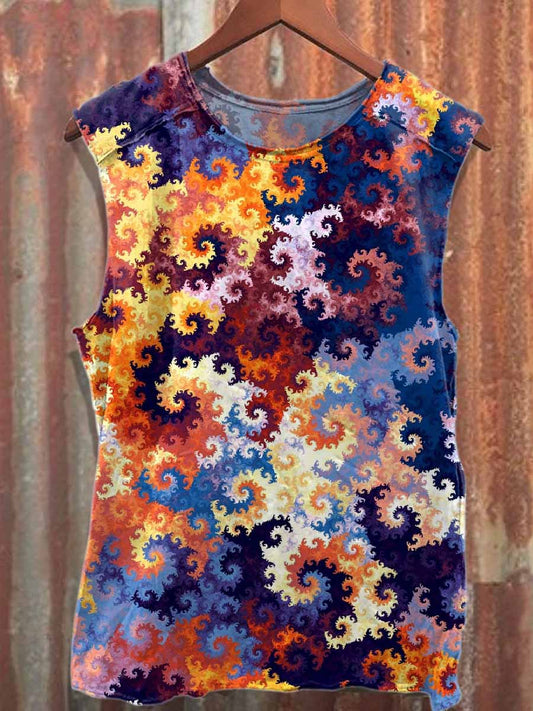 Graffiti Art Style Printed Casual Cotton Tank Top