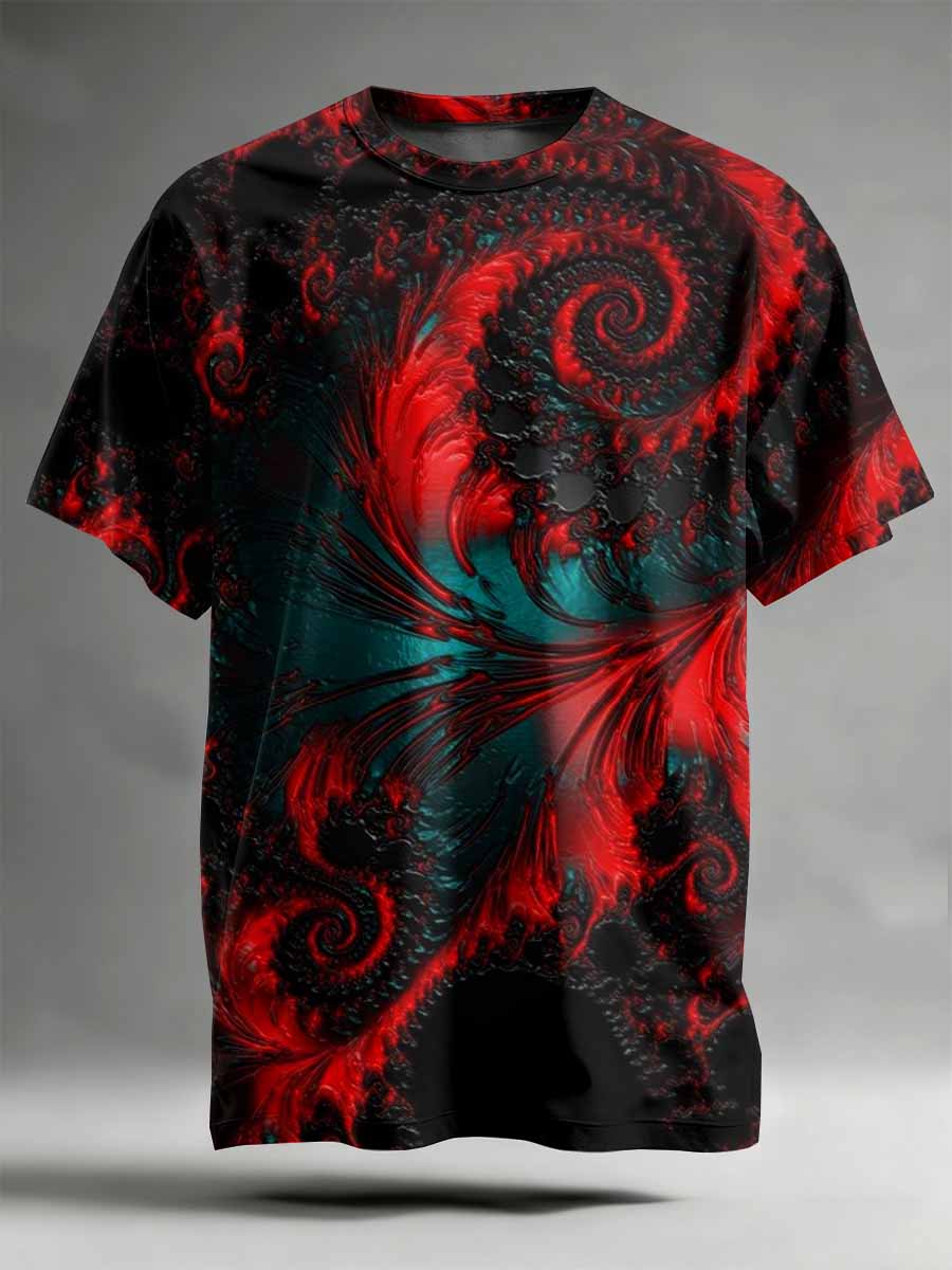 Abstract Pattern Printed Casual T-Shirt