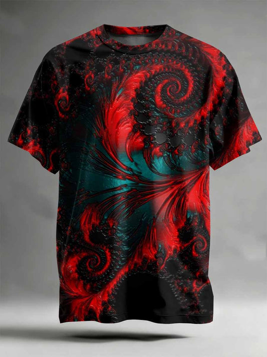 Abstract Pattern Printed Casual T-Shirt