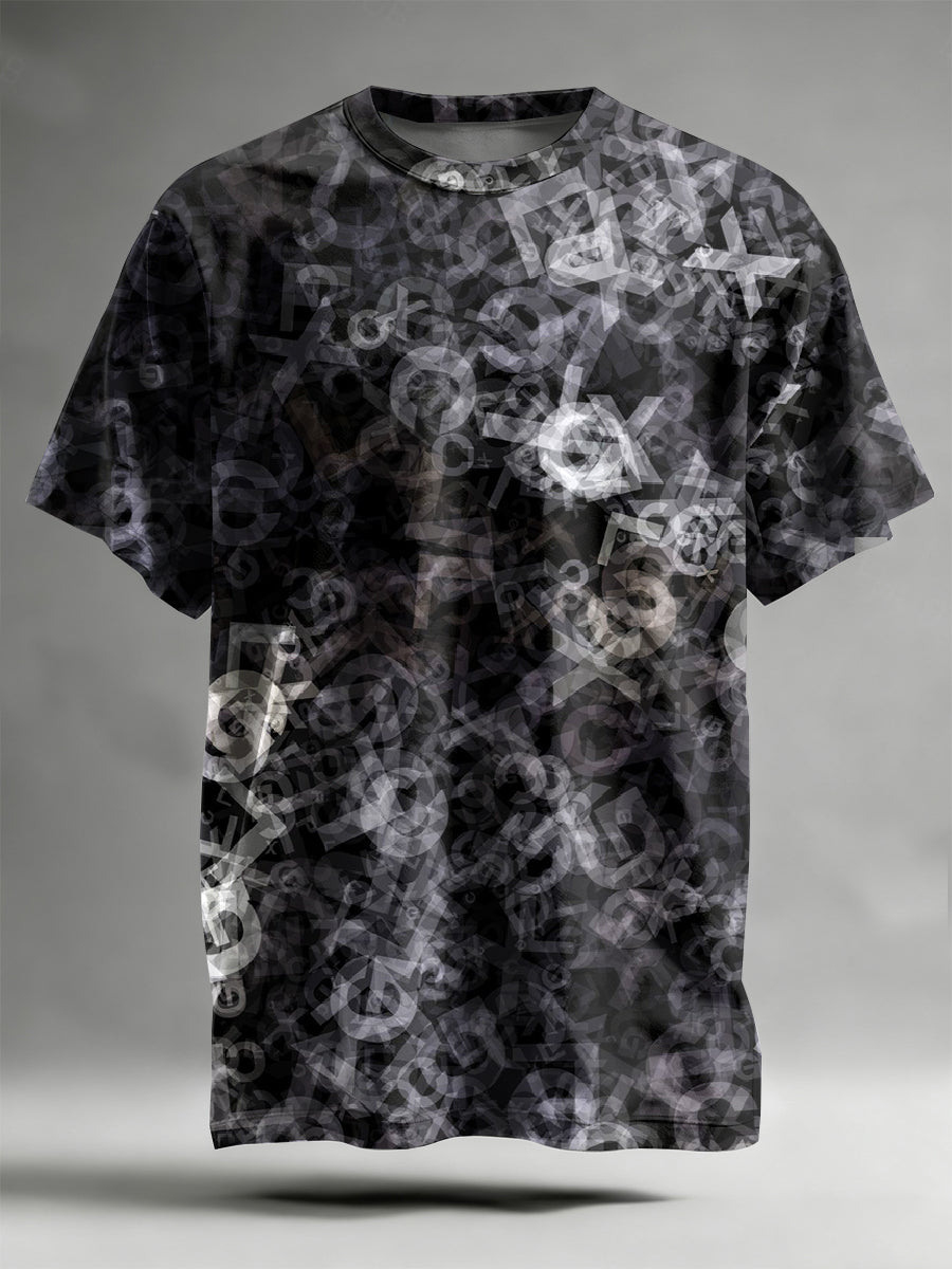 Abstract Pattern Printed Casual T-Shirt